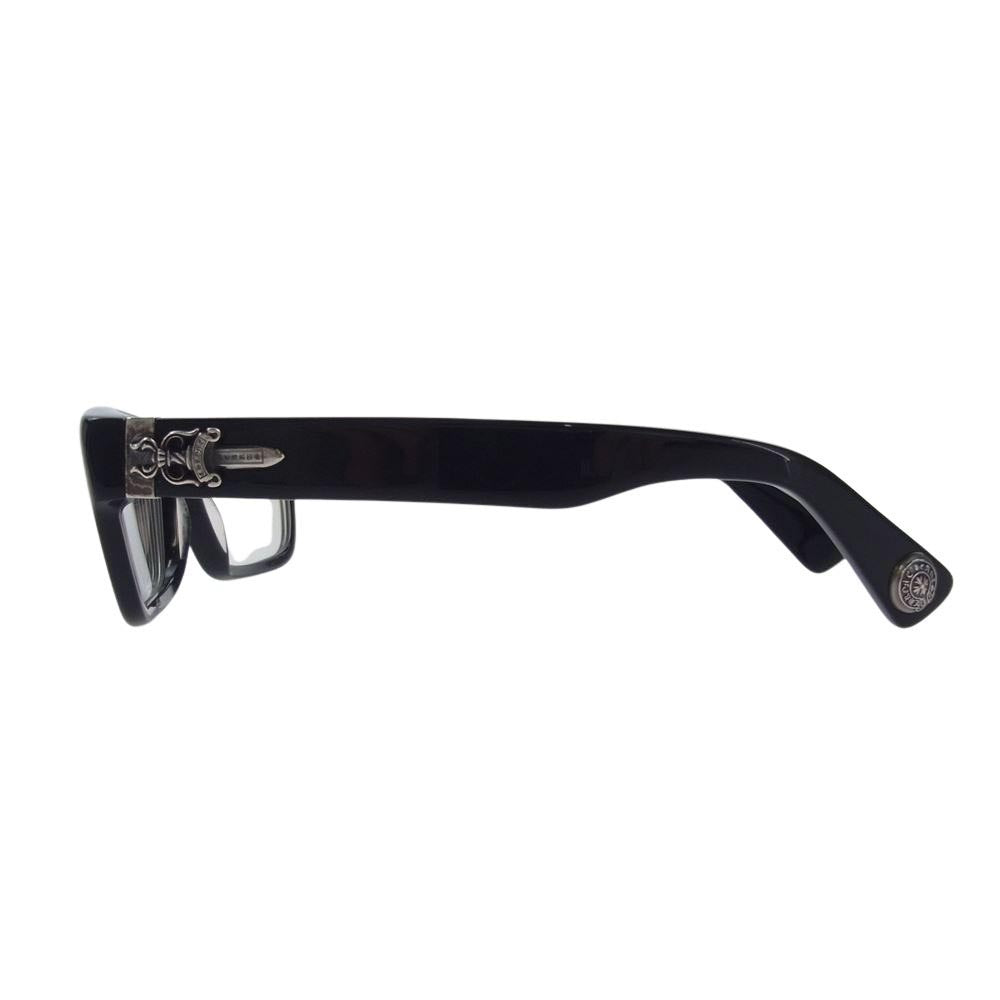 CHROME HEARTS クロムハーツ（原本無） イタリア製 Inflatable Date DAGGER ダガー テンプル 56□18-145 度入り メガネ 眼鏡 ブラック系【中古】