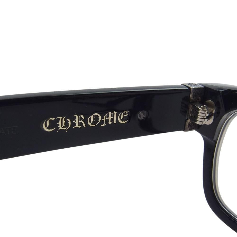 CHROME HEARTS クロムハーツ（原本無） イタリア製 Inflatable Date DAGGER ダガー テンプル 56□18-145 度入り メガネ 眼鏡 ブラック系【中古】