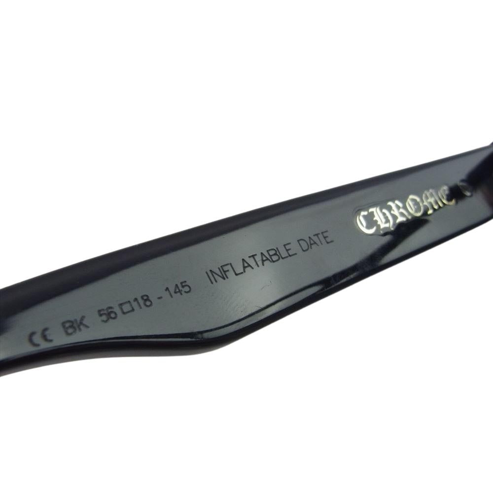CHROME HEARTS クロムハーツ（原本無） イタリア製 Inflatable Date DAGGER ダガー テンプル 56□18-145 度入り メガネ 眼鏡 ブラック系【中古】
