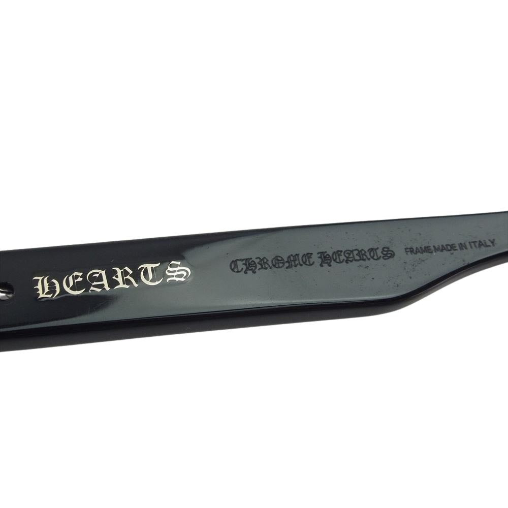 CHROME HEARTS クロムハーツ（原本無） イタリア製 Inflatable Date DAGGER ダガー テンプル 56□18-145 度入り メガネ 眼鏡 ブラック系【中古】