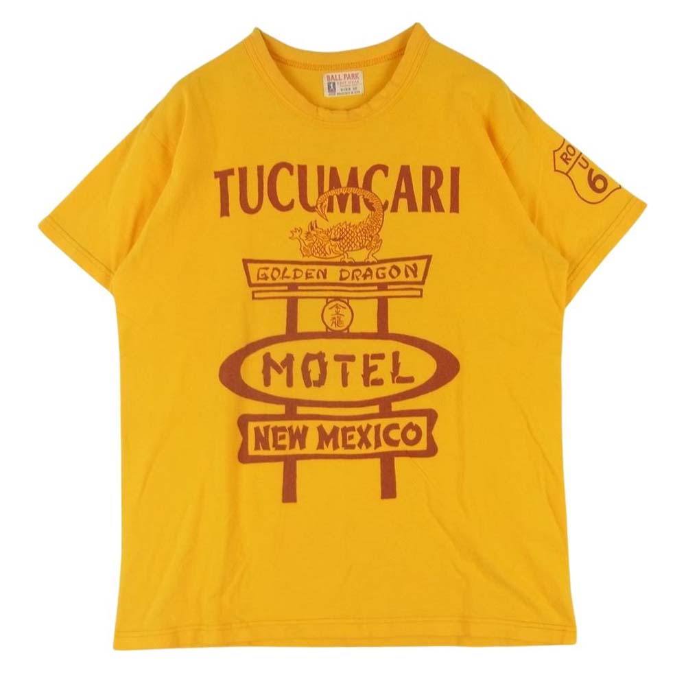 The REAL McCOY'S ザリアルマッコイズ JOE McCOY ジョーマッコイ BALL PARK プリント 半袖 Tシャツ イエロー系 38【中古】