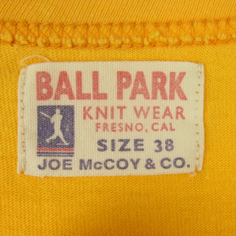 The REAL McCOY'S ザリアルマッコイズ JOE McCOY ジョーマッコイ BALL PARK プリント 半袖 Tシャツ イエロー系 38【中古】