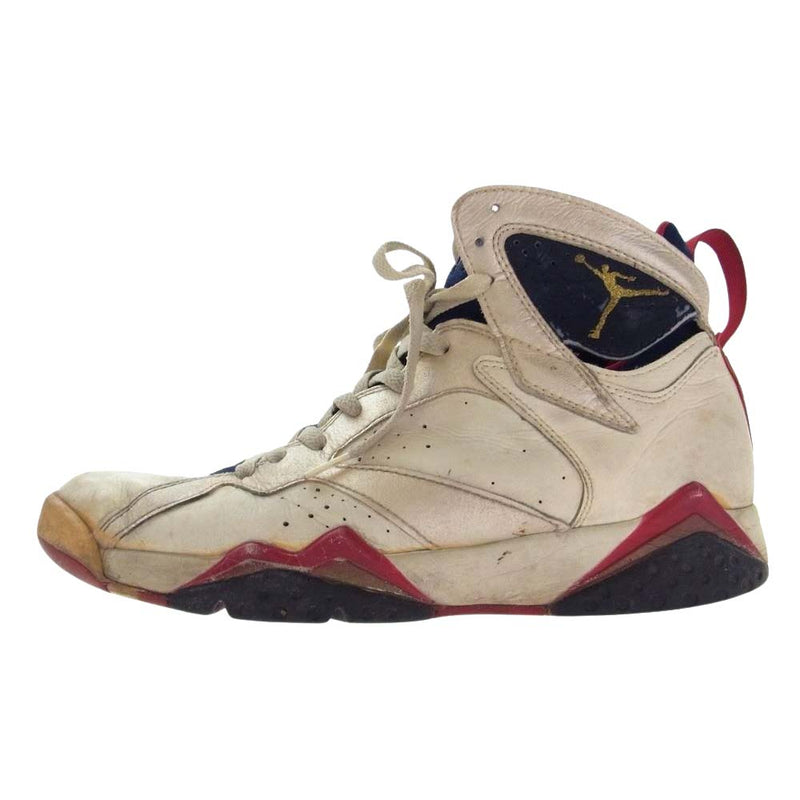 NIKE ナイキ 130157-110 観賞用 ヴィンテージ 92s AIR JORDAN 7 OG BARCELONA OLYMPIC AJ7 エアジョーダン バルセロナオリンピック スニーカー ホワイト系 ネイビー系 27.5cm【中古】