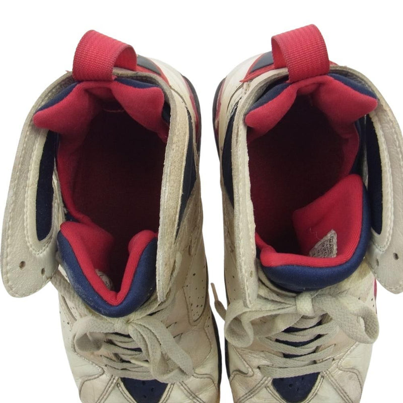 NIKE ナイキ 130157-110 観賞用 ヴィンテージ 92s AIR JORDAN 7 OG BARCELONA OLYMPIC AJ7 エアジョーダン バルセロナオリンピック スニーカー ホワイト系 ネイビー系 27.5cm【中古】