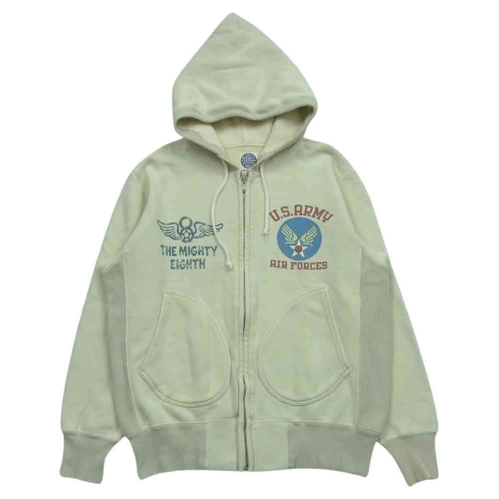 TOY'S McCOY トイズマッコイ MCHILL マックヒル U.S.ARMY AIR FORCE プリント ジップ パーカー オフホワイト系 S【中古】