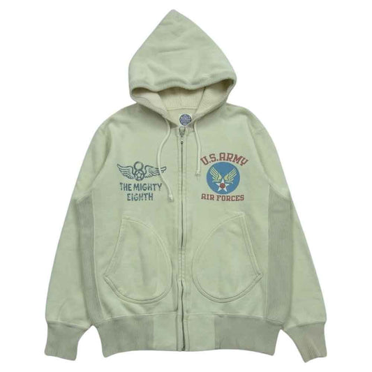 TOY'S McCOY トイズマッコイ MCHILL マックヒル U.S.ARMY AIR FORCE プリント ジップ パーカー オフホワイト系 S【中古】
