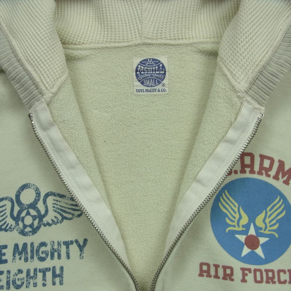 TOY'S McCOY トイズマッコイ MCHILL マックヒル U.S.ARMY AIR FORCE プリント ジップ パーカー オフホワイト系 S【中古】