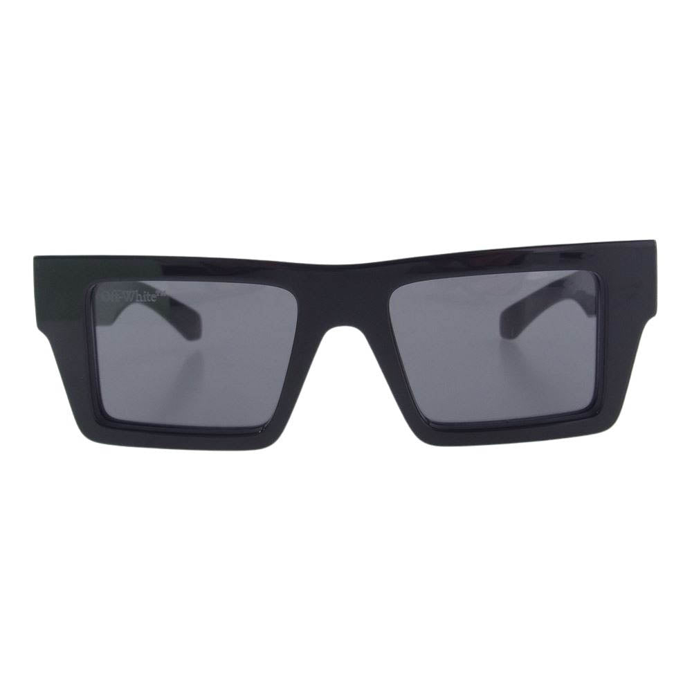 OFF-WHITE オフホワイト OERI017 Nassau Square Sunglasses Eyewear ロゴ スクエア サングラス アイウェア ブラック系【美品】【中古】