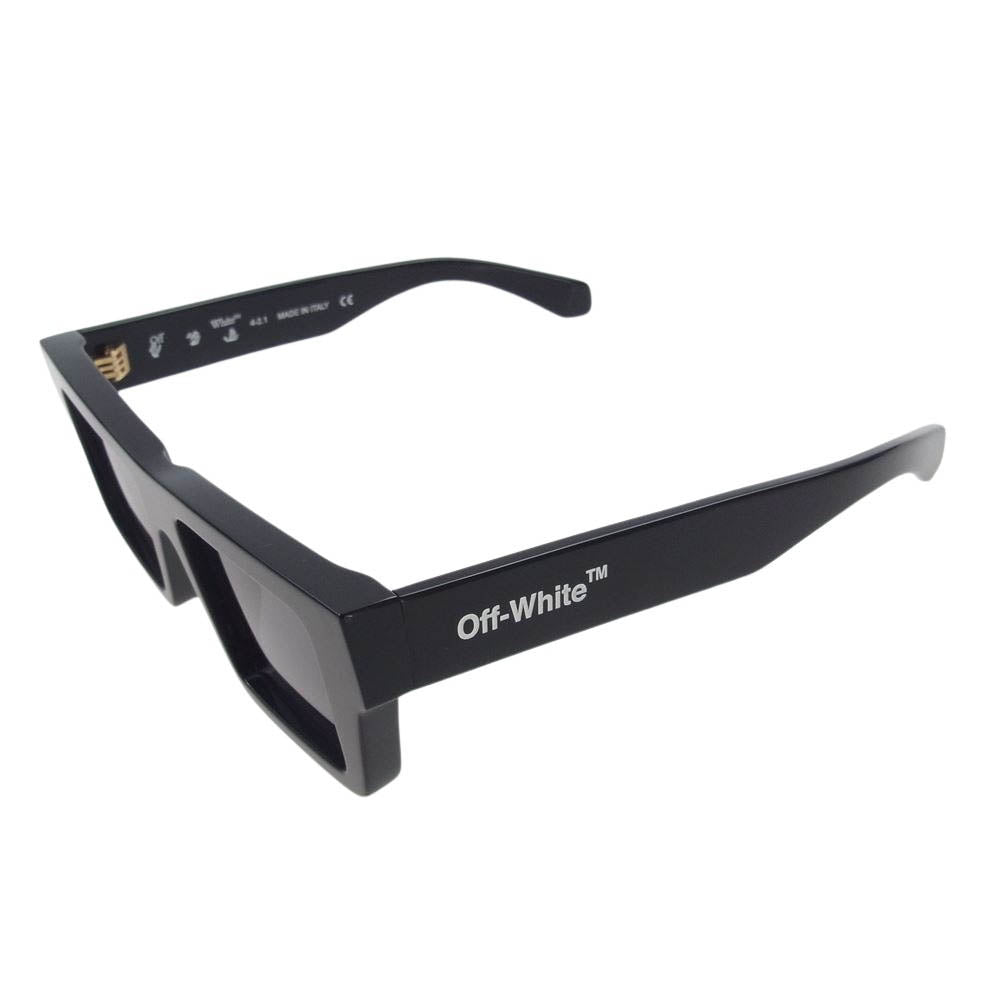 OFF-WHITE オフホワイト OERI017 Nassau Square Sunglasses Eyewear ロゴ スクエア サングラス アイウェア ブラック系【美品】【中古】