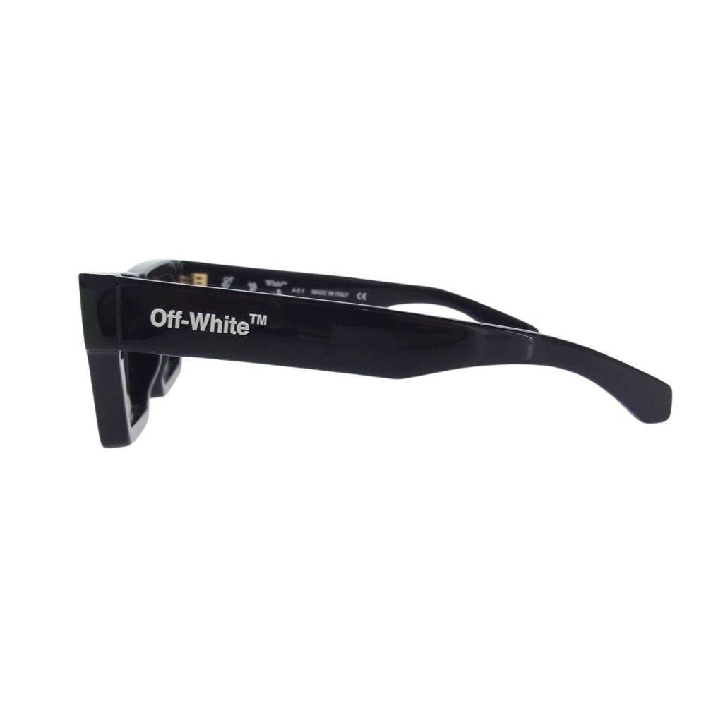 OFF-WHITE オフホワイト OERI017 Nassau Square Sunglasses Eyewear ロゴ スクエア サングラス アイウェア ブラック系【美品】【中古】