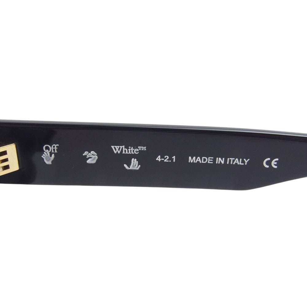 OFF-WHITE オフホワイト OERI017 Nassau Square Sunglasses Eyewear ロゴ スクエア サングラス アイウェア ブラック系【美品】【中古】