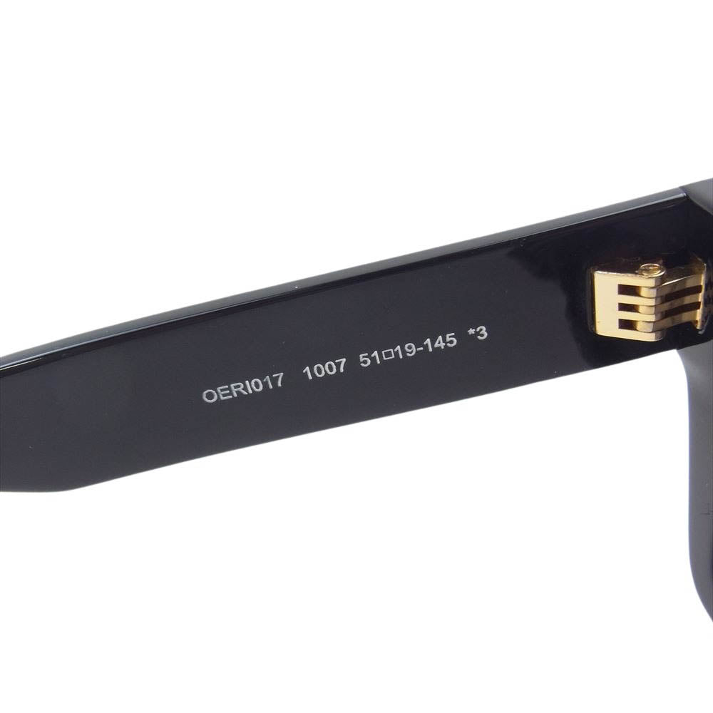 OFF-WHITE オフホワイト OERI017 Nassau Square Sunglasses Eyewear ロゴ スクエア サングラス アイウェア ブラック系【美品】【中古】