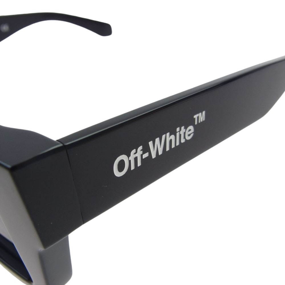 OFF-WHITE オフホワイト OERI017 Nassau Square Sunglasses Eyewear ロゴ スクエア サングラス アイウェア ブラック系【美品】【中古】