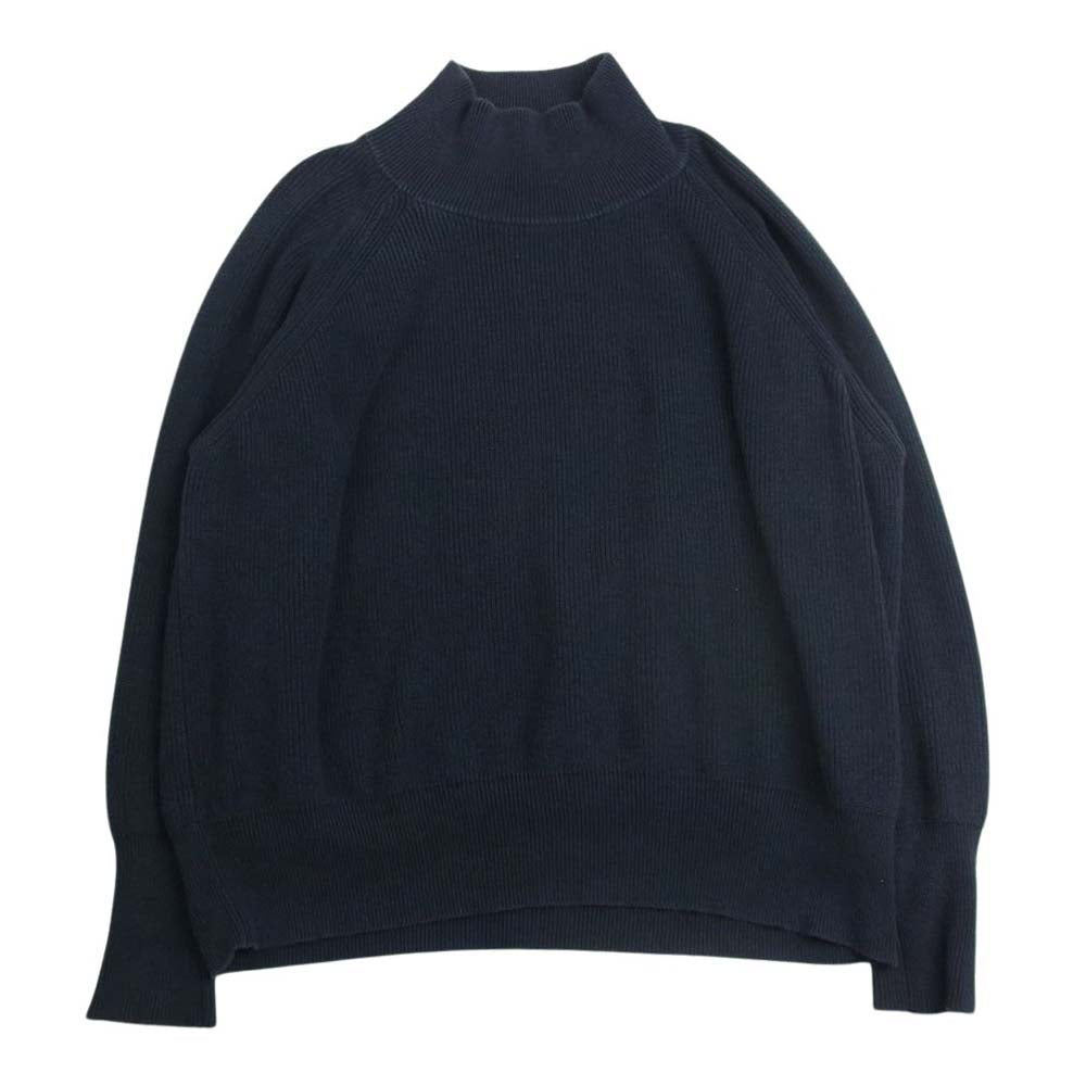 オープロジェクト ベルギー製 タートルネック リブ 長袖 ニット セーター ネイビー系 S【中古】