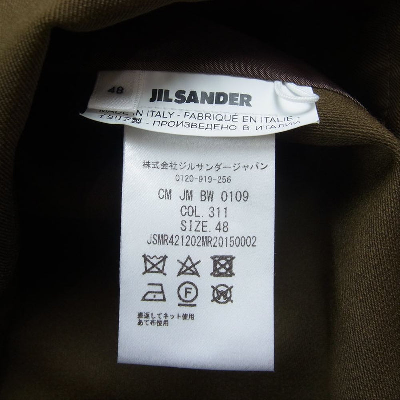 JIL SANDER ジルサンダー 20AW JSMR421202MR20150002 国内正規品 イタリア製 WOOL ウールギャバジン シャツ ジャケット カーキ系 50【中古】