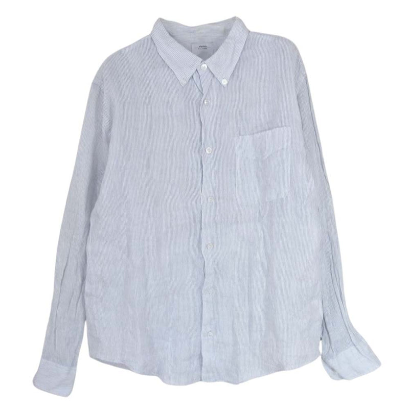 VISVIM ビズビム 0113105011027 13SS LUNGTA 5-NATION SHIRT ルンタ 5ネーション リネン 長袖 シャツ ブルー系 1【中古】