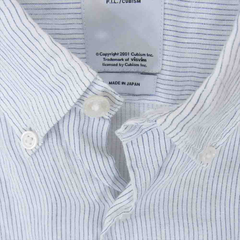 VISVIM ビズビム 0113105011027 13SS LUNGTA 5-NATION SHIRT ルンタ 5ネーション リネン 長袖 シャツ ブルー系 1【中古】