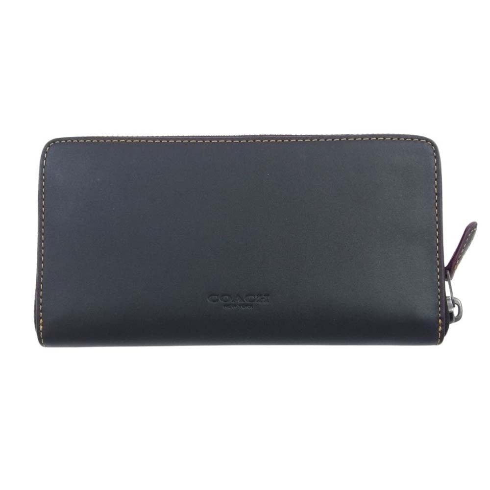 COACH コーチ DISNEY ディズニー ミッキーマウス ラウンドファスナー ウォレット 財布 ブラック系【中古】
