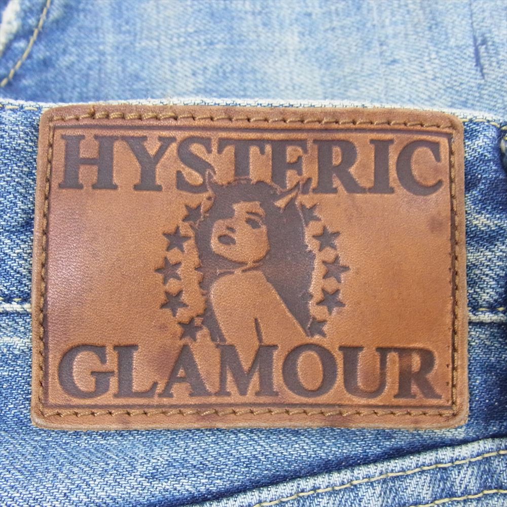 HYSTERIC GLAMOUR ヒステリックグラマー 0262AP11 RWH加工 クラッシュ ダメージ加工 スタッズ ストレート デニムパンツ ジーンズ 31インチ インディゴブルー系 31【中古】