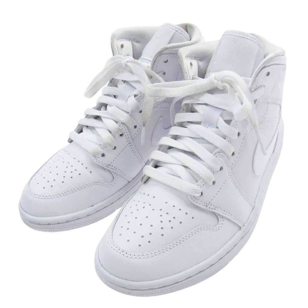 NIKE ナイキ DV0991-111 WMNS Air Jordan 1 Mid Triple White ウィメンズ エアジョーダン1 ミッド トリプルホワイト スニーカー ホワイト系 24cm【中古】