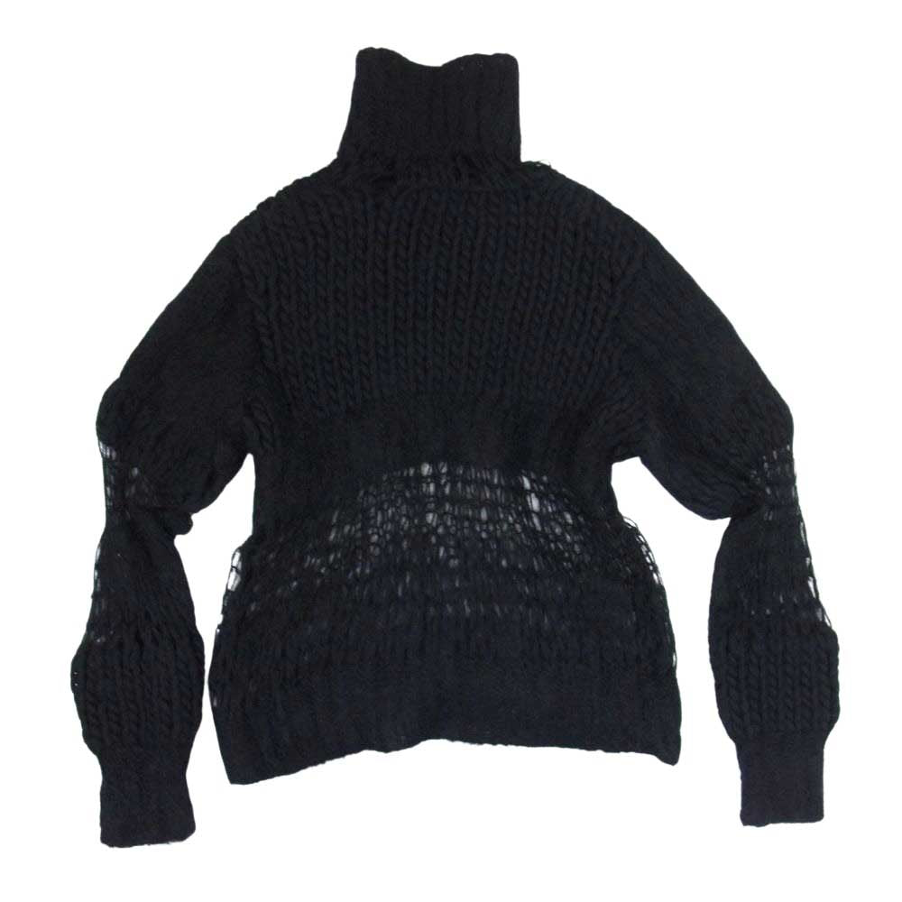 UNDERCOVER アンダーカバー UC2B1907 ウール モヘア モヘヤ 編地替 タートル テクスチャード セーター ニット ブラック系 1【中古】