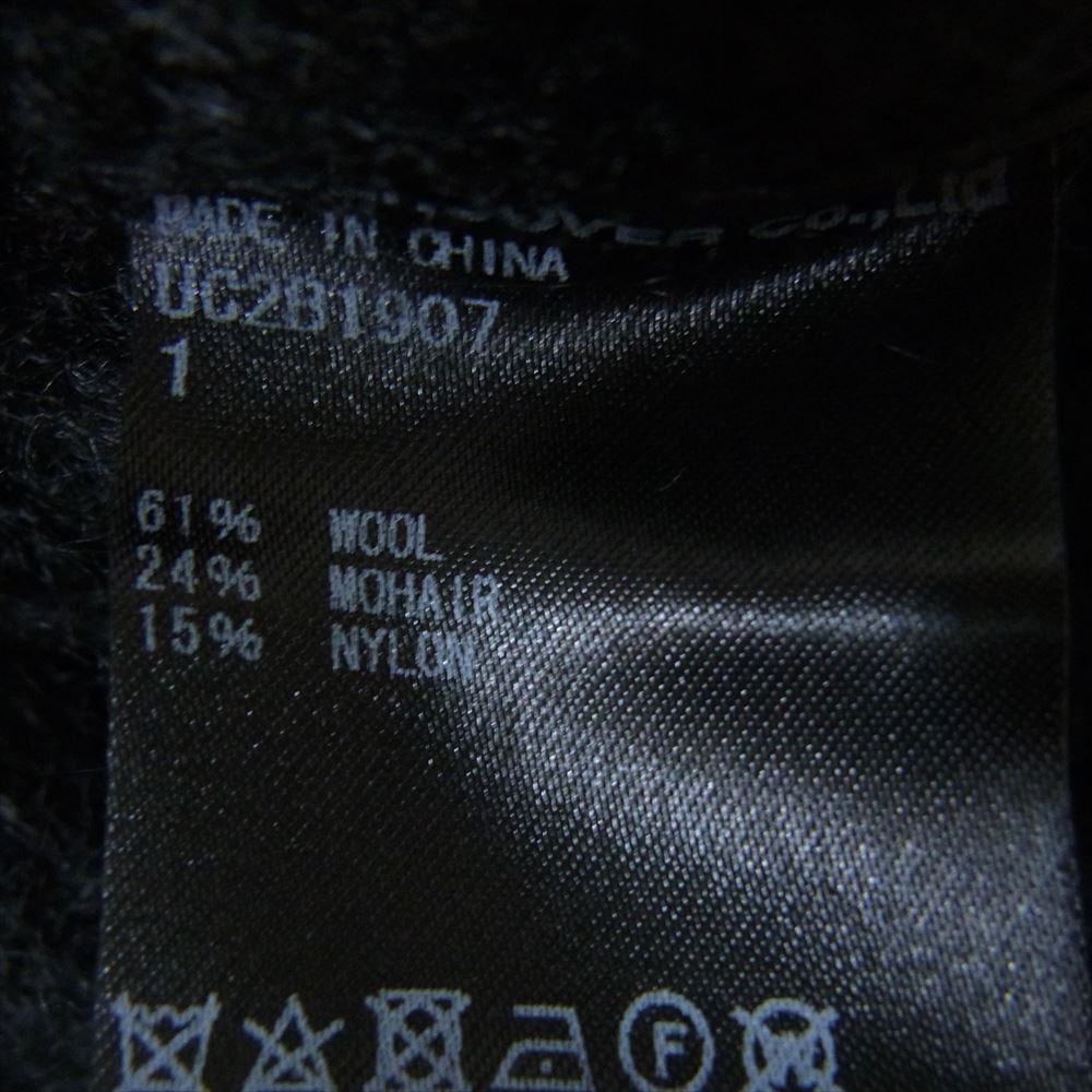 UNDERCOVER アンダーカバー UC2B1907 ウール モヘア モヘヤ 編地替 タートル テクスチャード セーター ニット ブラック系 1【中古】