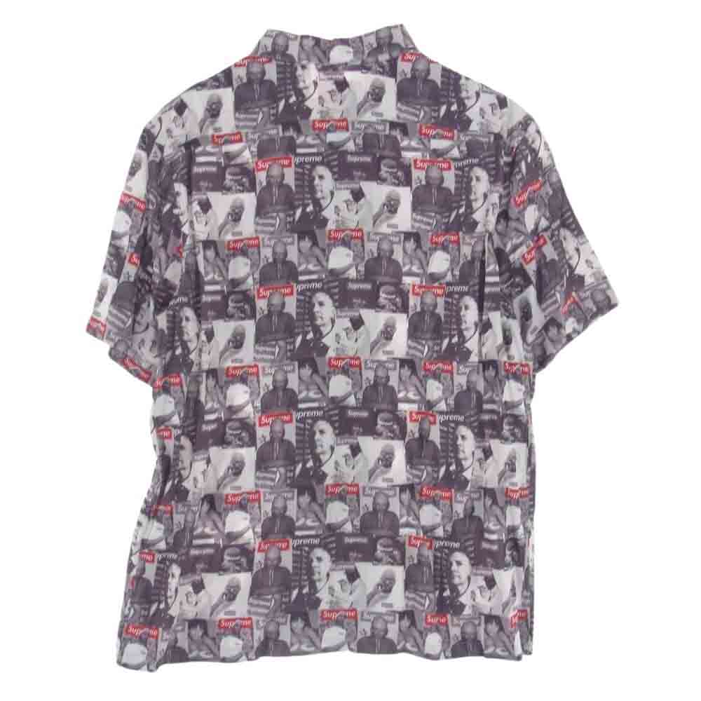 Supreme シュプリーム 23SS magazine s/s shirt マルチカラー 総柄 シャツ グレー系 M【中古】