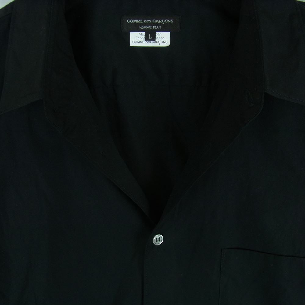 COMME des GARCONS HOMME PLUS コムデギャルソンオムプリュス AD2022 PZ-B003 BASIC SHIRT ベーシック ブロード 長袖 シャツ ブラック系 L【中古】