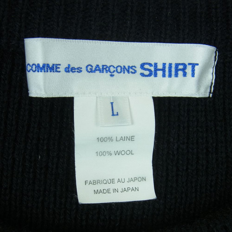 COMME des GARCONS コムデギャルソン W28510 SHIRT シャツ カットワーク パッチワーク ニット セーター ブラック系 L【中古】