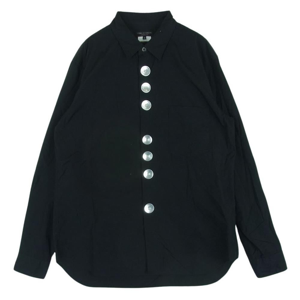 COMME des GARCONS HOMME PLUS コムデギャルソンオムプリュス PG-B026 メタル釦 ビッグメタルボタン 長袖 シャツ ブラック系 M【中古】