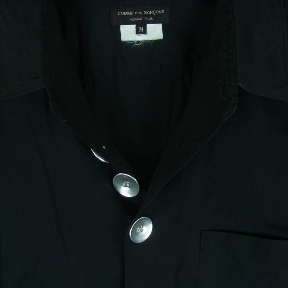 COMME des GARCONS HOMME PLUS コムデギャルソンオムプリュス PG-B026 メタル釦 ビッグメタルボタン 長袖 シャツ ブラック系 M【中古】