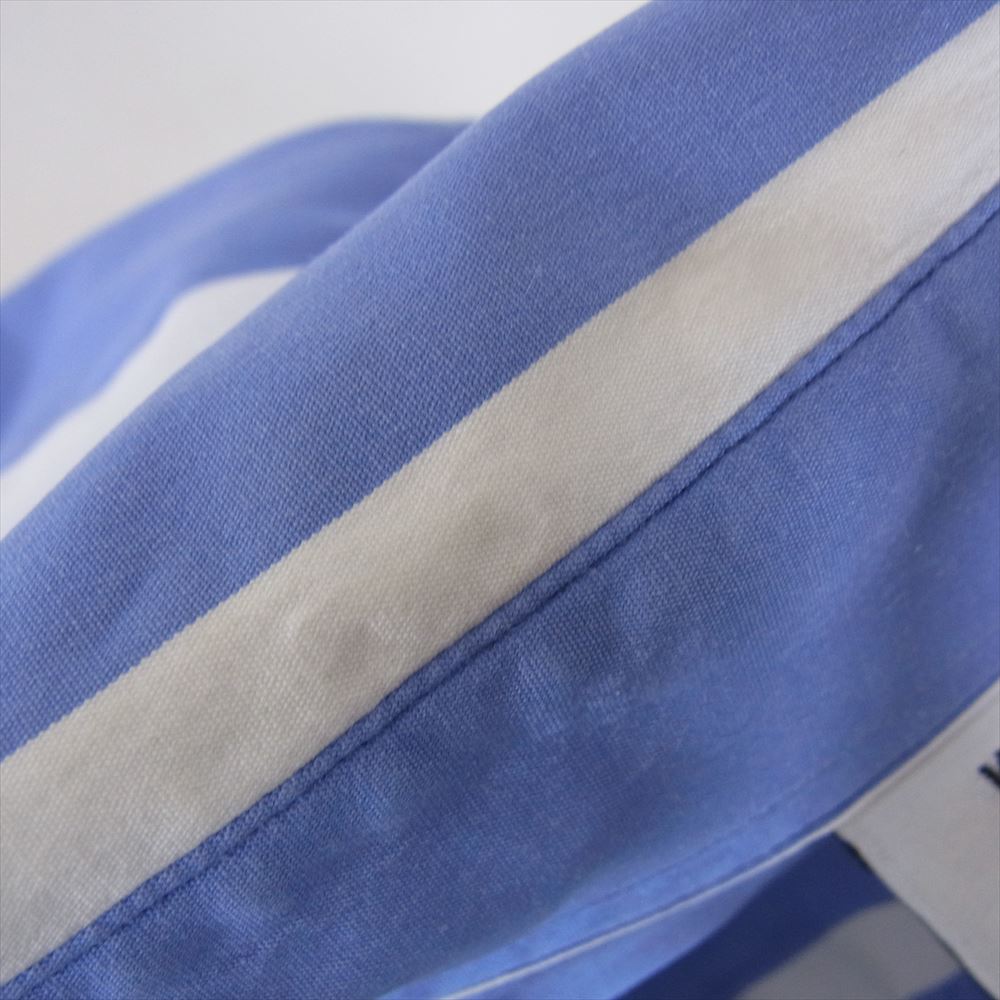 VETEMENTS ヴェトモン 18SS MSS18SH11 ロゴラペル付き オーバーサイズ ストライプ ボタンダウン 長袖 シャツ ブルー系 S【中古】