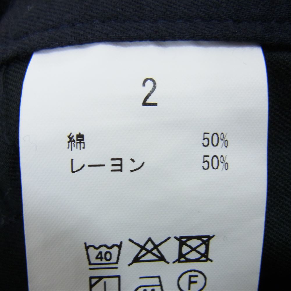 glamb グラム コットンレーヨン 2タック ストライプ トラウザー パンツ ネイビー系 2【中古】