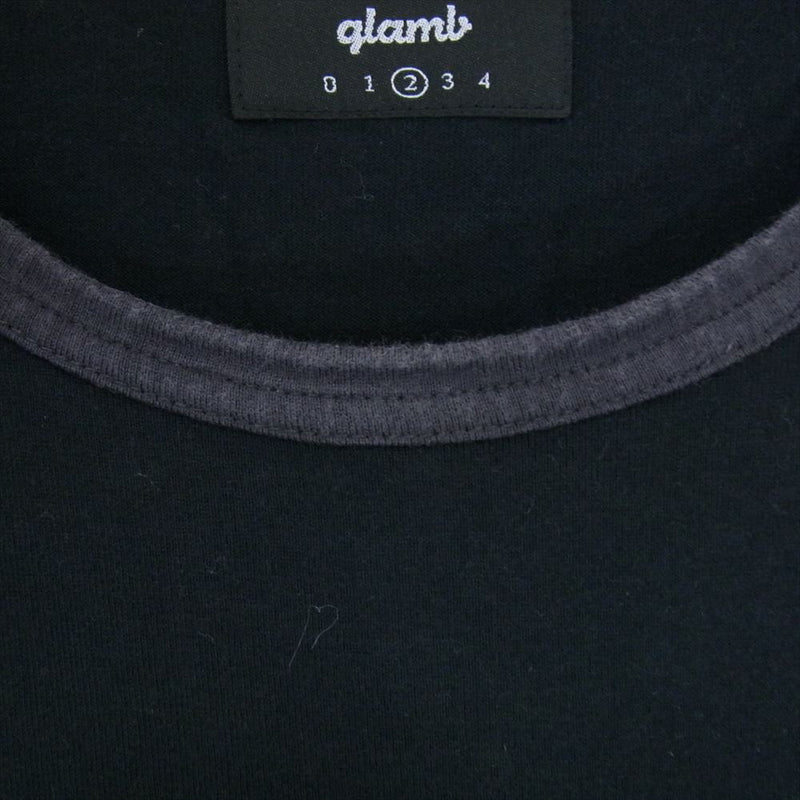 glamb グラム GB17SP CS02 Tri layered CS トライレイヤード カットソー サーマル ５分丈 ラグランスリーブ Tシャツ ブラック系 2【中古】