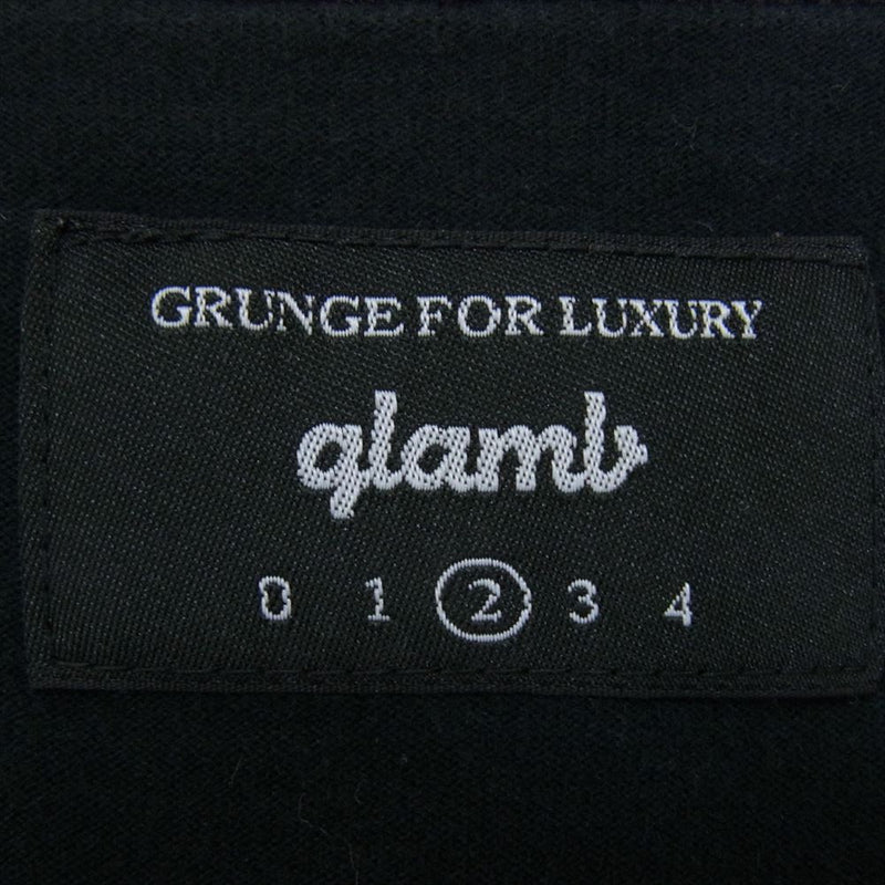 glamb グラム GB17SP CS02 Tri layered CS トライレイヤード カットソー サーマル ５分丈 ラグランスリーブ Tシャツ ブラック系 2【中古】