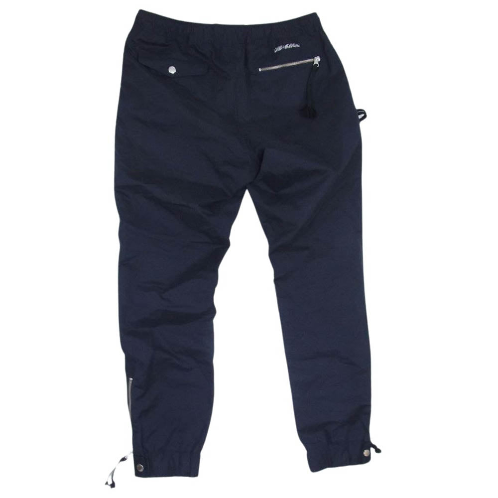 NUMBER(N)INE ナンバーナイン エンブレムワッペン付き 裾ジップ パラシュート パンツ ネイビー系 4【中古】