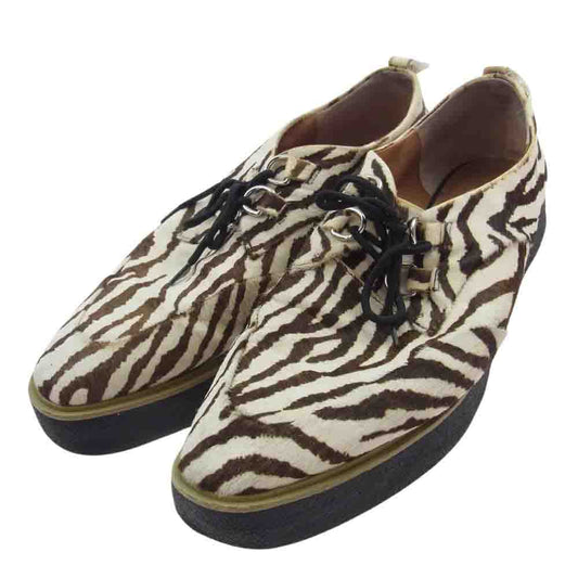 HYSTERIC GLAMOUR ヒステリックグラマー CREPE SOLES DERBY ゼブラ柄 ハラコレザー ラバーソール ダービーシューズ マルチカラー系 28cm【中古】