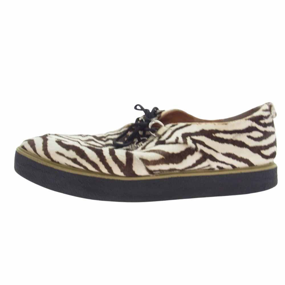 HYSTERIC GLAMOUR ヒステリックグラマー CREPE SOLES DERBY ゼブラ柄 ハラコレザー ラバーソール ダービーシューズ マルチカラー系 28cm【中古】