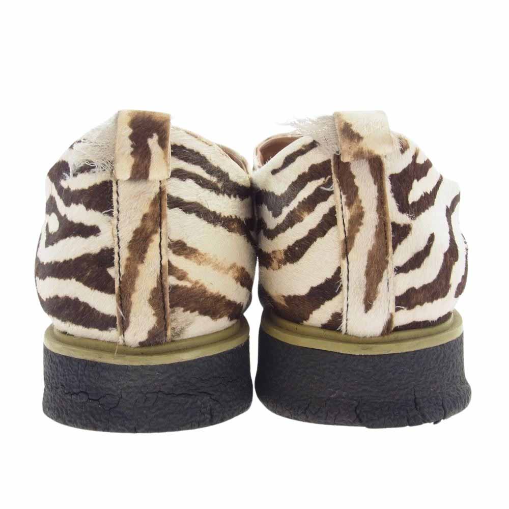 HYSTERIC GLAMOUR ヒステリックグラマー CREPE SOLES DERBY ゼブラ柄 ハラコレザー ラバーソール ダービーシューズ マルチカラー系 28cm【中古】