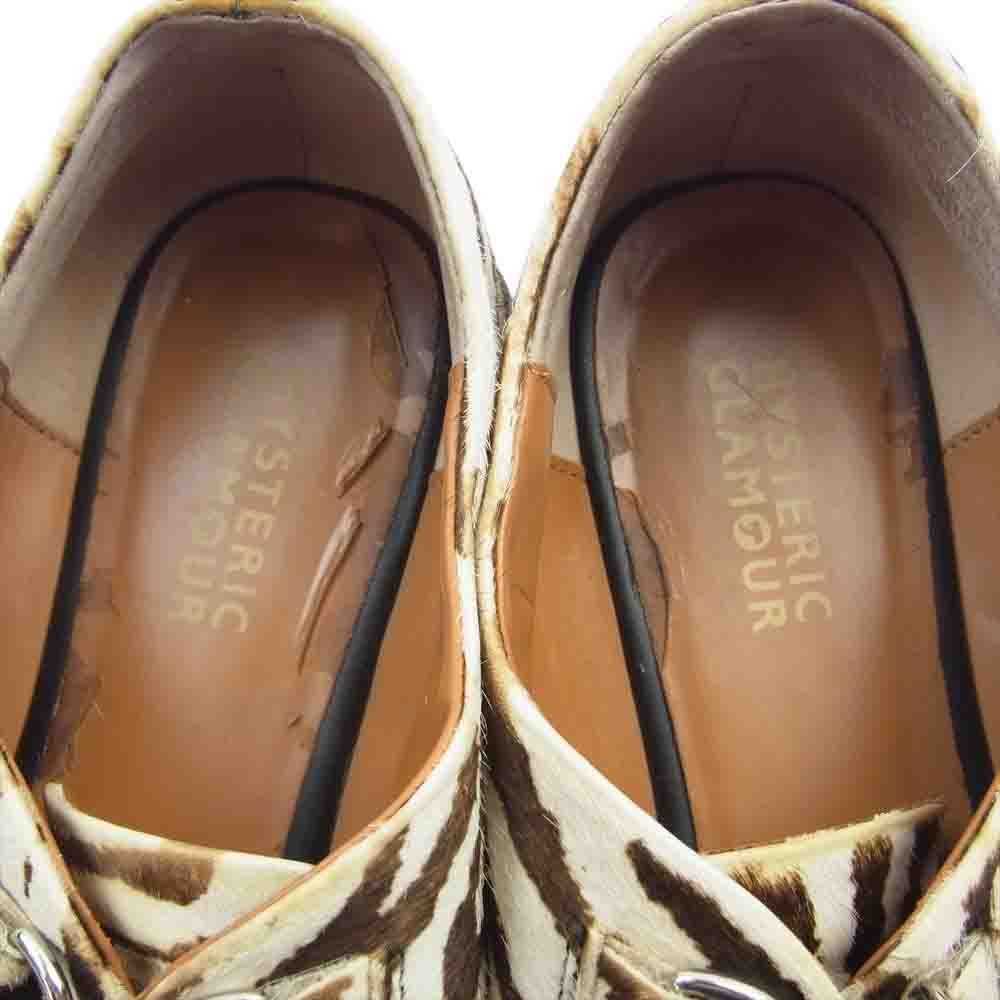 HYSTERIC GLAMOUR ヒステリックグラマー CREPE SOLES DERBY ゼブラ柄 ハラコレザー ラバーソール ダービーシューズ マルチカラー系 28cm【中古】