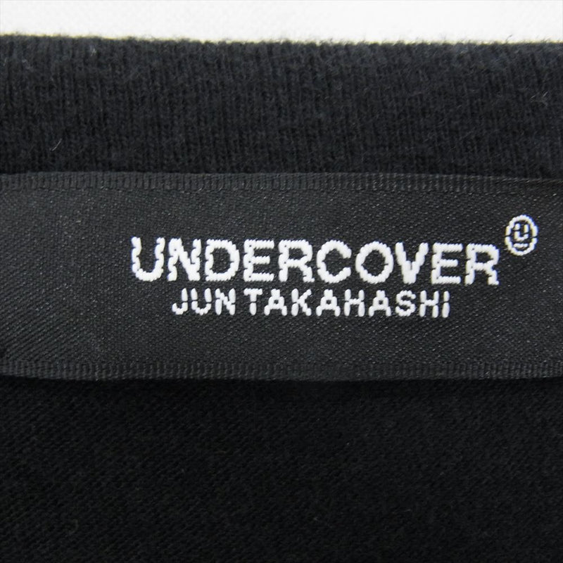 UNDERCOVER アンダーカバー UCW4810 Bootleg Trush ランダム ピッチ ボーダー 刺繍 カットソー ロンT 長袖 Tシャツ ブラック系 2【中古】