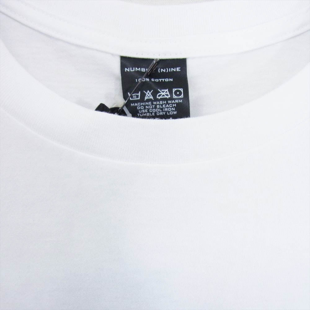NUMBER(N)INE ナンバーナイン BH3NT020 直営店限定 EXCLUSIVE FOIL PRINT T-SHIRT フォイル ロゴプリント クルーネック 半袖 Tシャツ ホワイト系 4【極上美品】【中古】