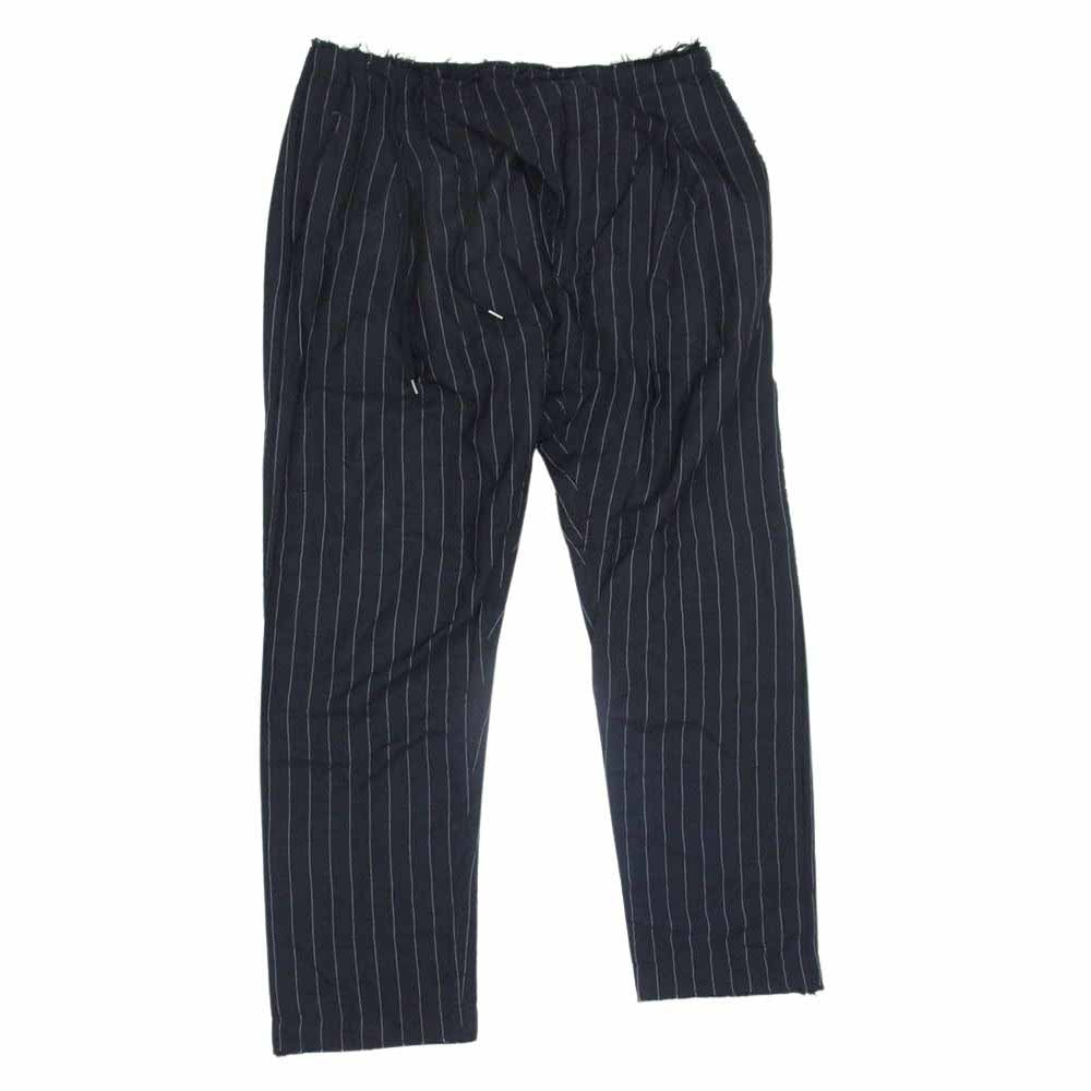 TAKAHIRO MIYASHITA The SoloIst. タカヒロミヤシタザソロイスト 17SS swp.0001bSS17 crossover front pajama pants ストライプ クロスオーバー フロント パジャマ パンツ ブラック系 46【中古】