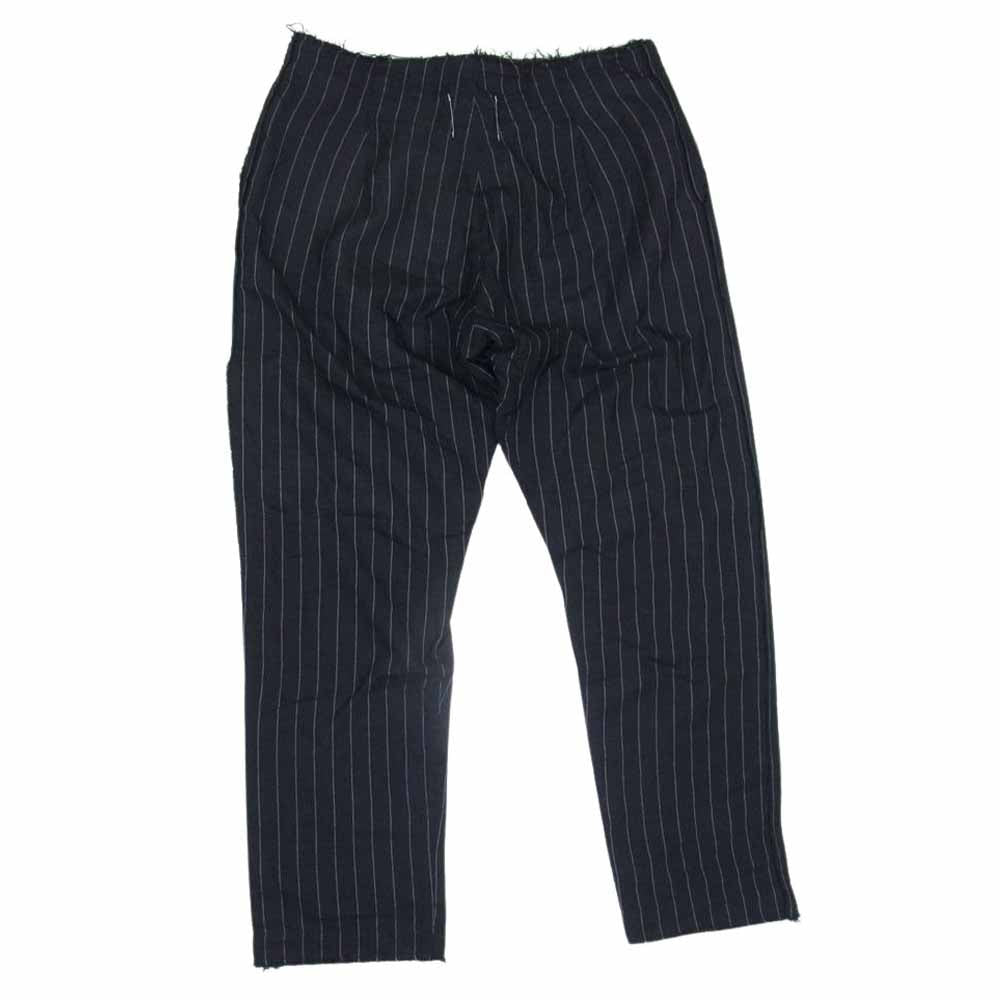 TAKAHIRO MIYASHITA The SoloIst. タカヒロミヤシタザソロイスト 17SS swp.0001bSS17 crossover front pajama pants ストライプ クロスオーバー フロント パジャマ パンツ ブラック系 46【中古】