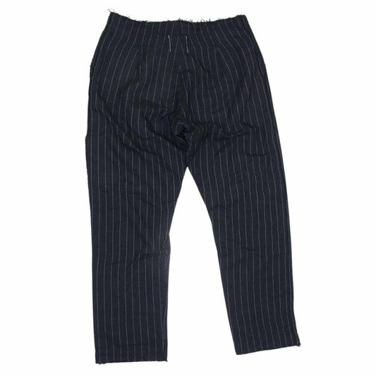 TAKAHIRO MIYASHITA The SoloIst. タカヒロミヤシタザソロイスト 17SS swp.0001bSS17 crossover front pajama pants ストライプ クロスオーバー フロント パジャマ パンツ ブラック系 46【中古】