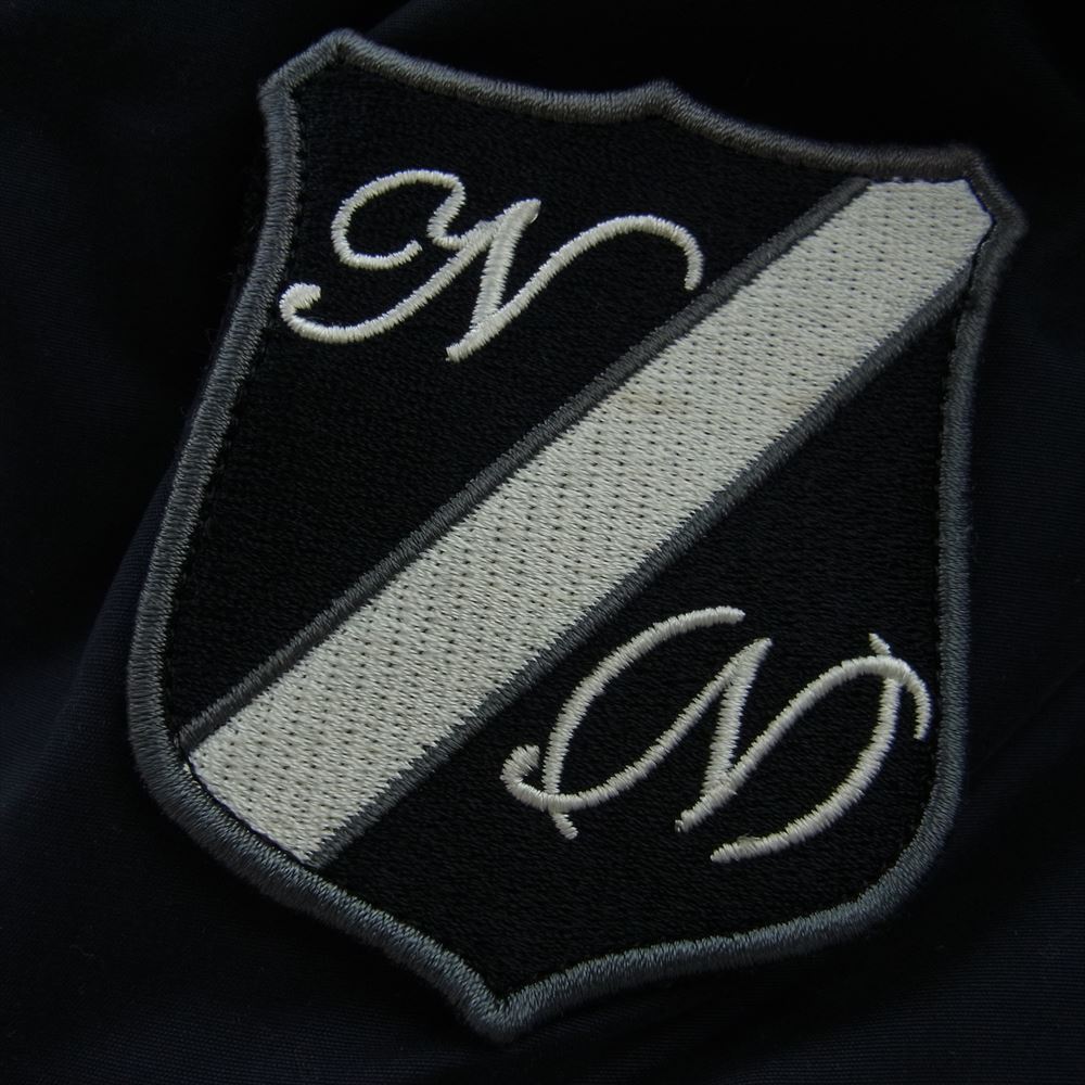 NUMBER(N)INE ナンバーナイン INSULATION ZIPU UP BLOUSON EMBLEM 裏地音符総柄 インサレーション 中綿 エンブレム ブルゾン ジャケット ネイビー系 3【中古】