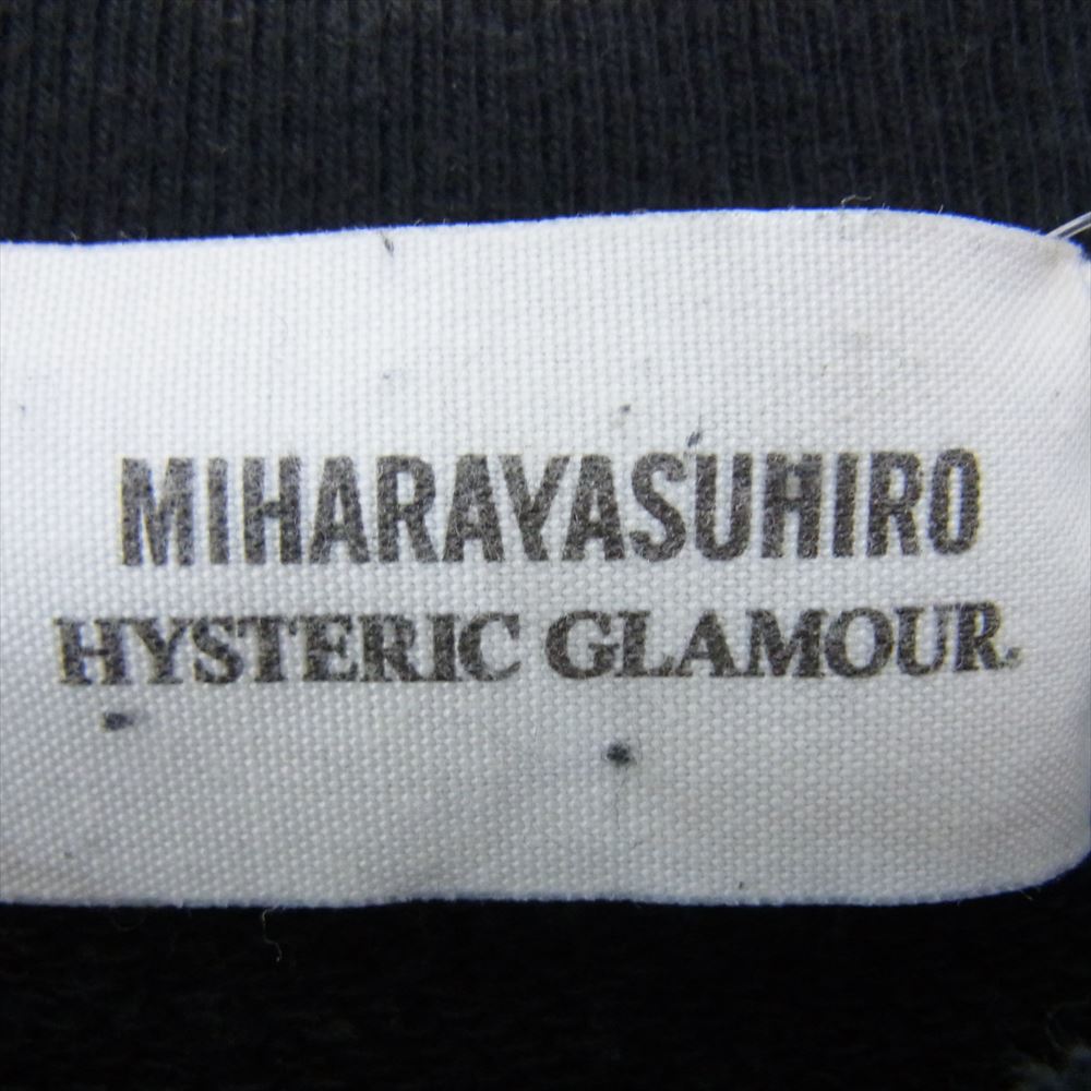 HYSTERIC GLAMOUR ヒステリックグラマー 0234CS04 MIHARA YASUHIRO ミハラヤスヒロ ガールプリント ダメージ加工 スウェット トレーナー ブラック系 L【中古】