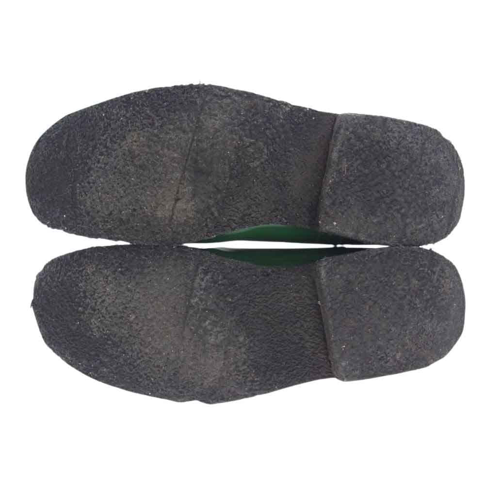 UNDERCOVER アンダーカバー 22SS J619L HAZE期 アーカイブ ハート サンダー型抜き クレープソール シューレースレス スリッポン レザーシューズ グリーン系 L【中古】