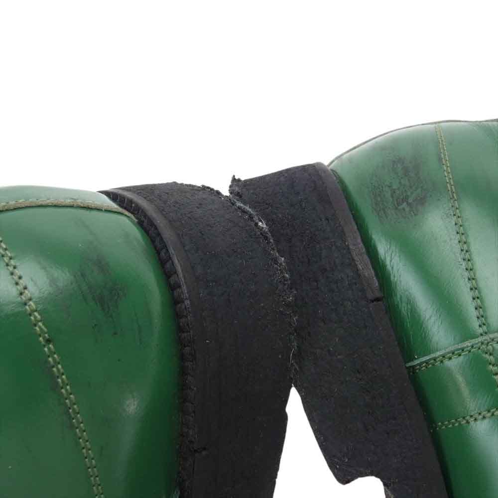 UNDERCOVER アンダーカバー 22SS J619L HAZE期 アーカイブ ハート サンダー型抜き クレープソール シューレースレス スリッポン レザーシューズ グリーン系 L【中古】