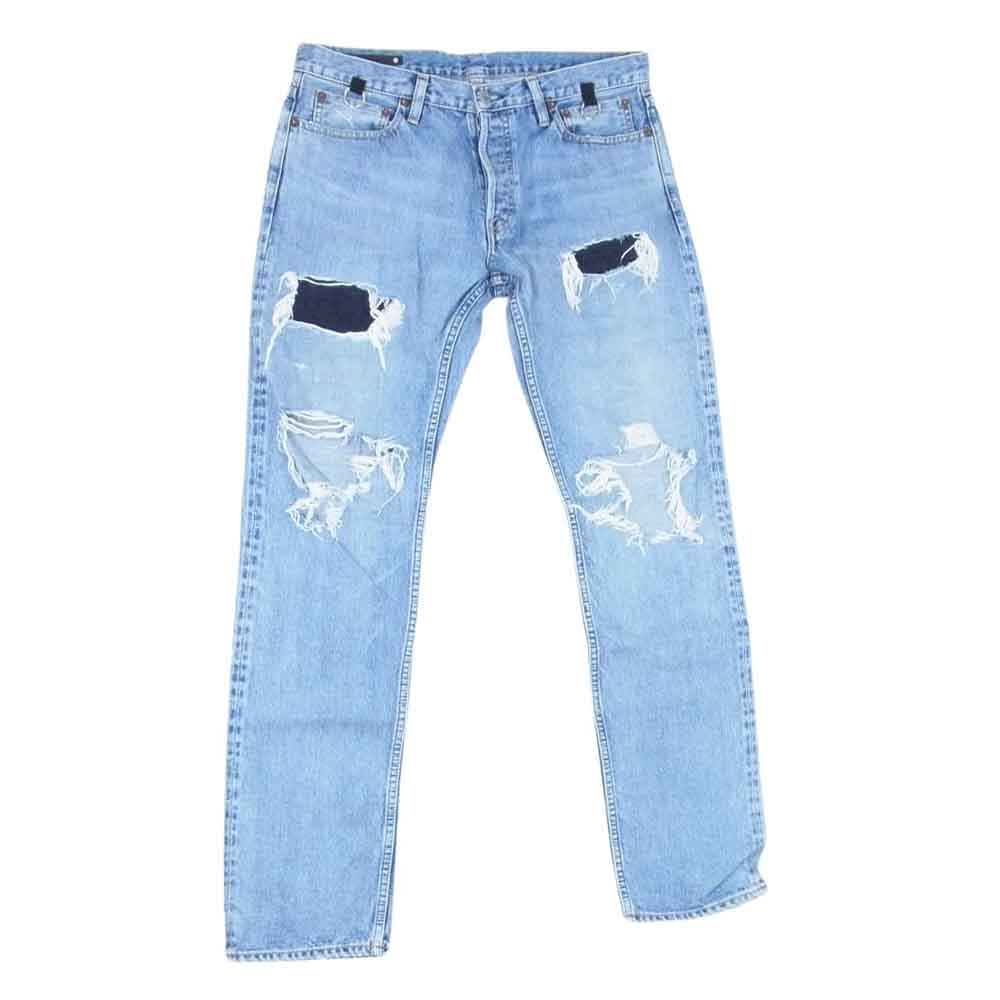 TAKAHIRO MIYASHITA The SoloIst. タカヒロミヤシタザソロイスト 20AW smd.0001AW20 MINEDENIM マインデニム grunge jean グランジ クラッシュ加工 ダメージ ジーンズ デニムパンツ インディゴブルー系 34【中古】